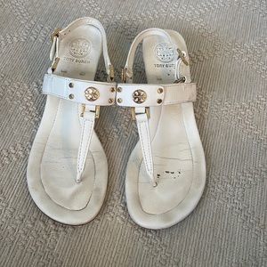 Tory Burch white wedges.